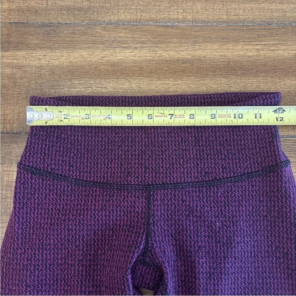 LULULEMON Wunder Under Crop 4 Teeny Tooth Deep Fuchsia Black - Image 6
