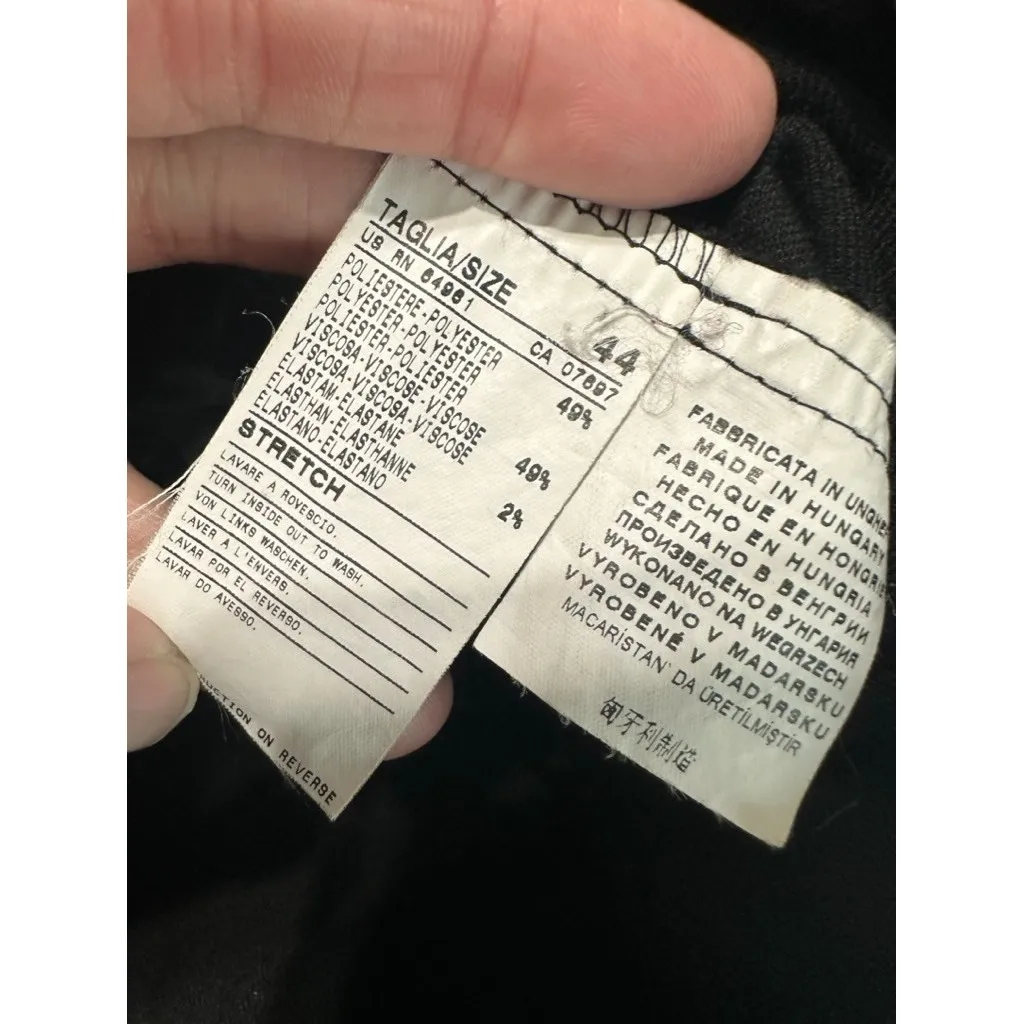 UNITED COLORS OF BENETTON‎ BLACK WIDE LEG PLEATED TROUSER PANTS EUC SIZE 8 - Image 6