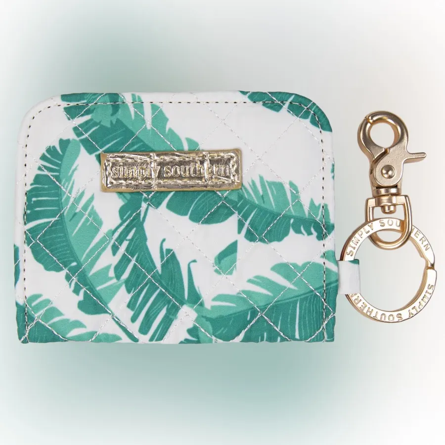 Simply Southern- Green Leaf Wristlet with Pink Zipper Brand New - Image 2