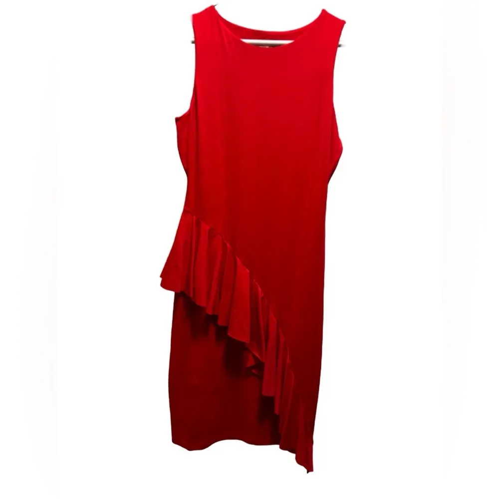 Susana Monaco Ruffle Maternity Dress Red Size L - Image 3