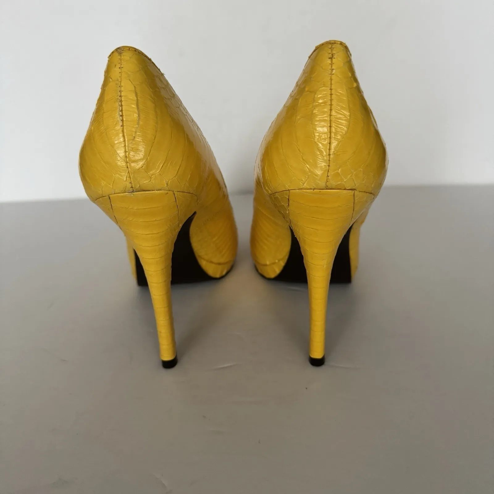 Lauren Ralph Lauren‎ Heels Womens Kailee Platform Pumps Yellow Snake Print 8.5 B - Image 6