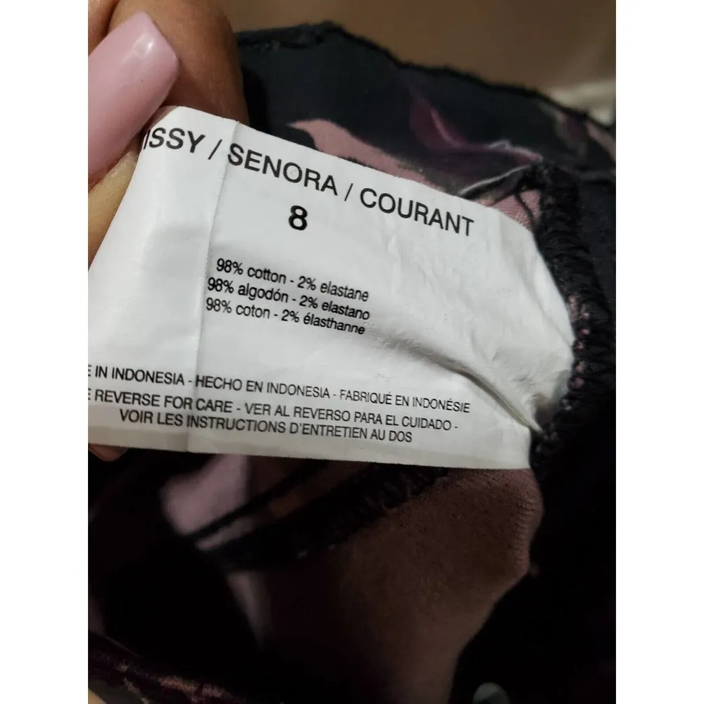 Bandolino Women's Black Floral Cotton Mid Rise Stright Legs Casual Jeans Pant 8 - Image 8