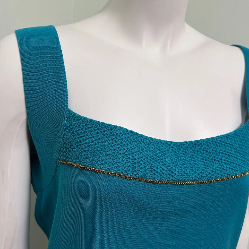 Misook Turquoise and Gold Embellished Top medium - Image 2