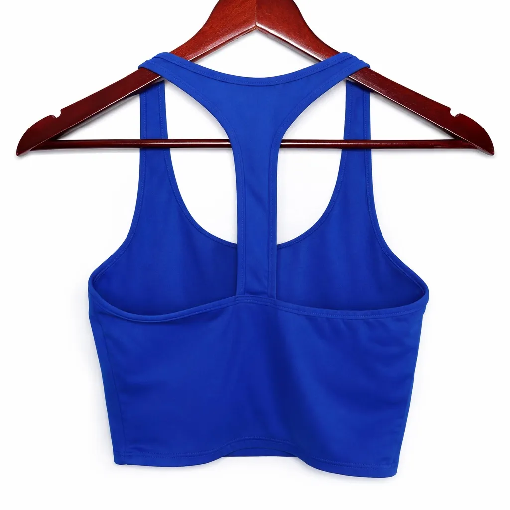 Set Active Sportbody Racerback Sports Bra Women’s Medium Blue Cropped Activewear - Image 3