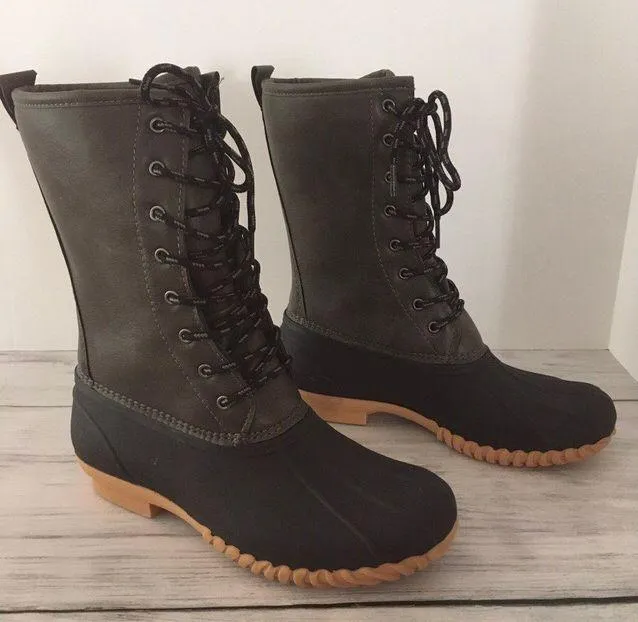 Gray Duck Boots, Size 7 - Image 2