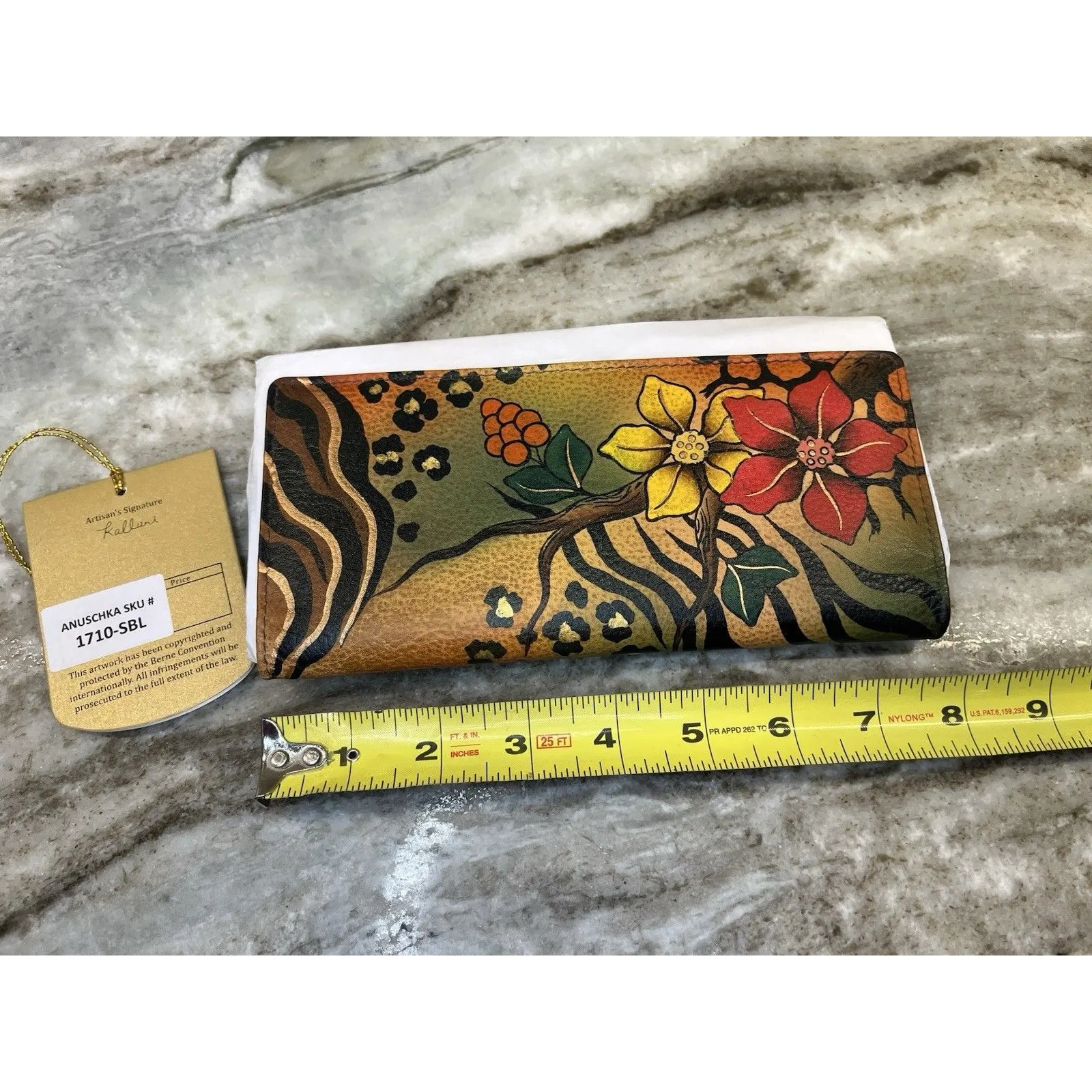 Anuschka Women's Wallet Floral Leopard Tiger Design Trifold Credit Bills Coins - Image 4