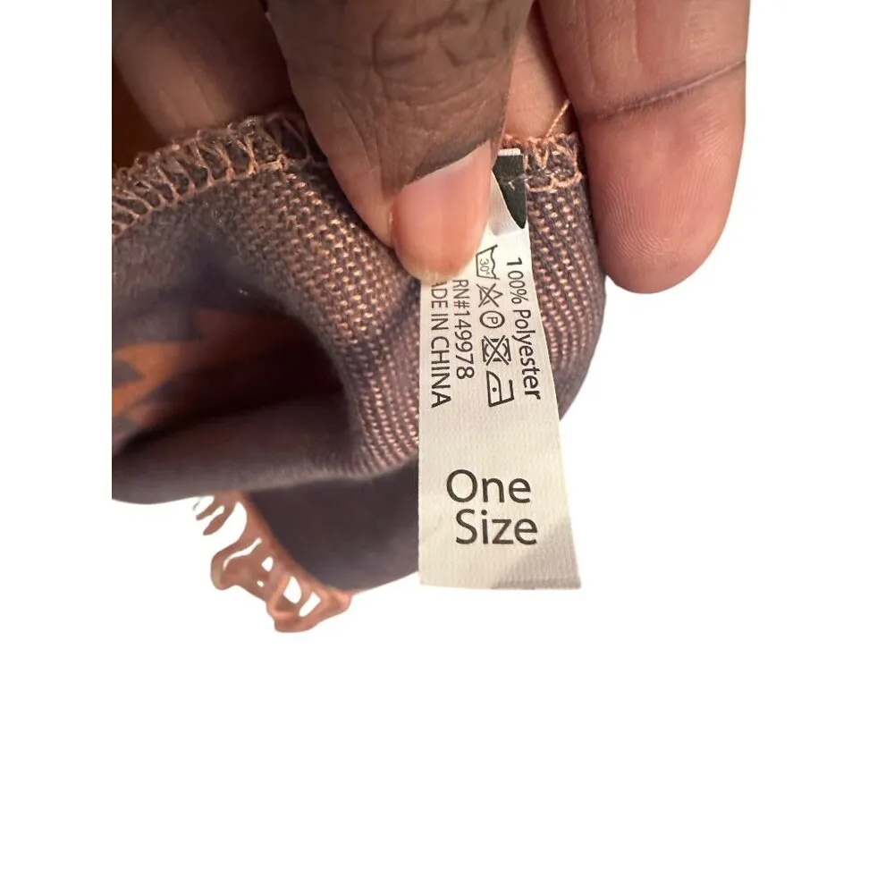 Aztec Southwestern Poncho Reversible Wrap Warm Soft With Fringe One SZ Orange Size undefined - Image 6