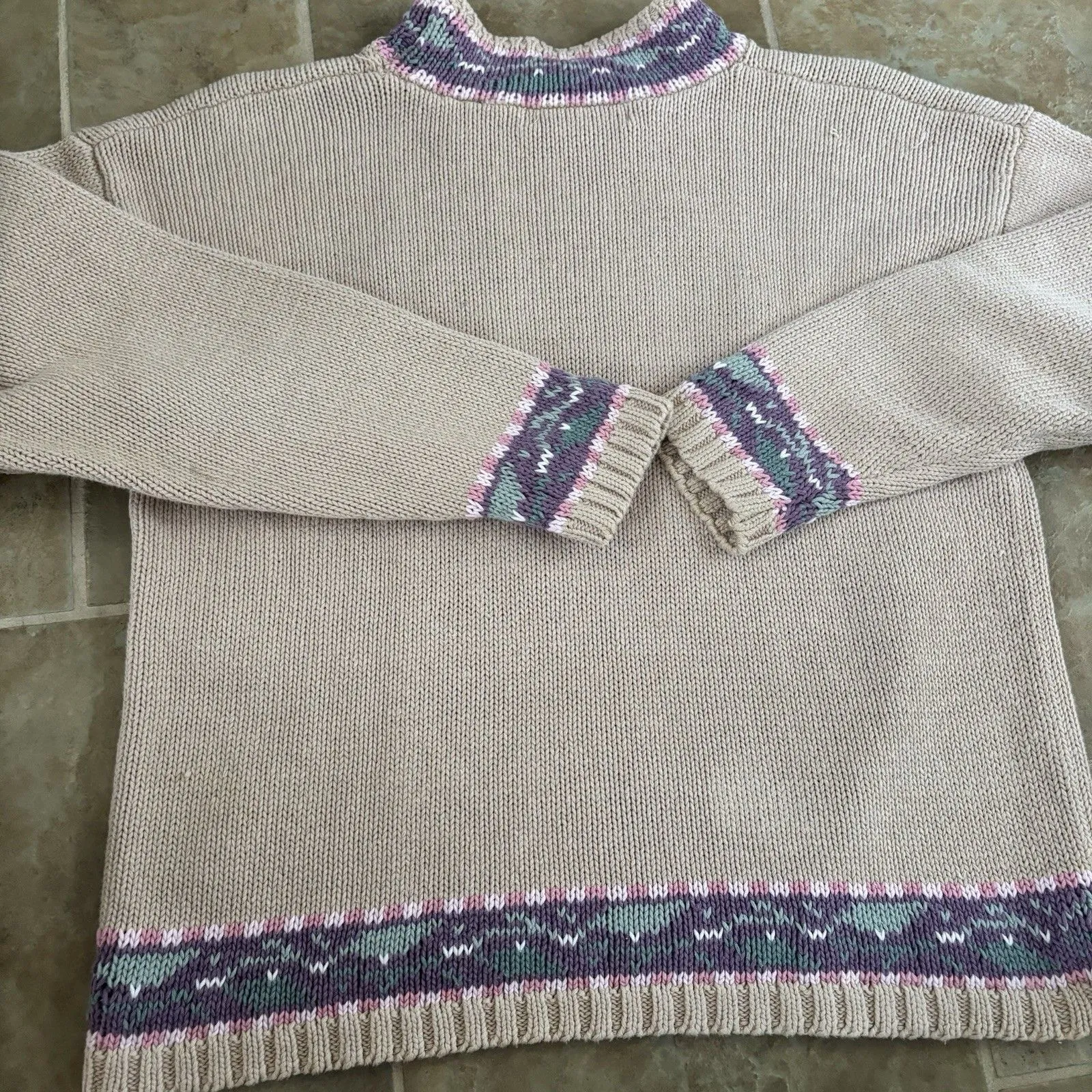 Karen Scott Hand Embroidered Sweater Womens Size Medium Cottagecore Vintage 90s - Image 9