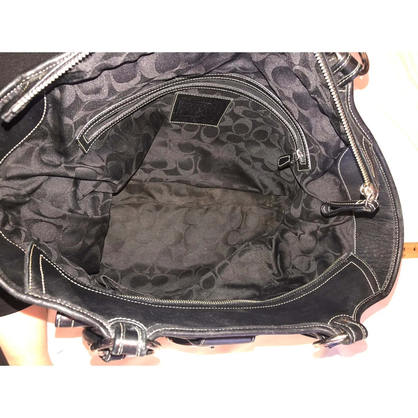 Vintage Coach Soho 5570 Large Carry All Bag Black Y2K Contrast Stitch Buckle - Image 4