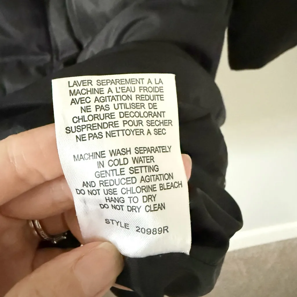 Platinum Utex Down High Collar Puff Long Coat in Black Size S - Image 6