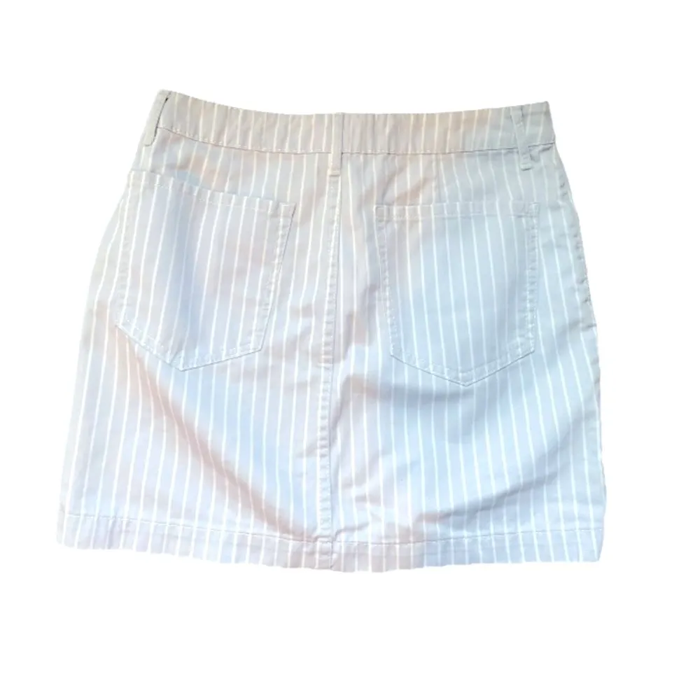 FOREVER 21 Y2K Stripe Mini Skirt Blue Medium Pencil Retro Preppy Academia Casual - Image 3