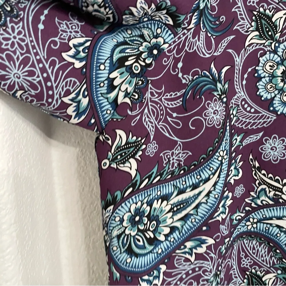 41 Hawthorn Womens Shirt Blouse Purple Blue Floral 3/4 Sleeve Size XXL - Image 6