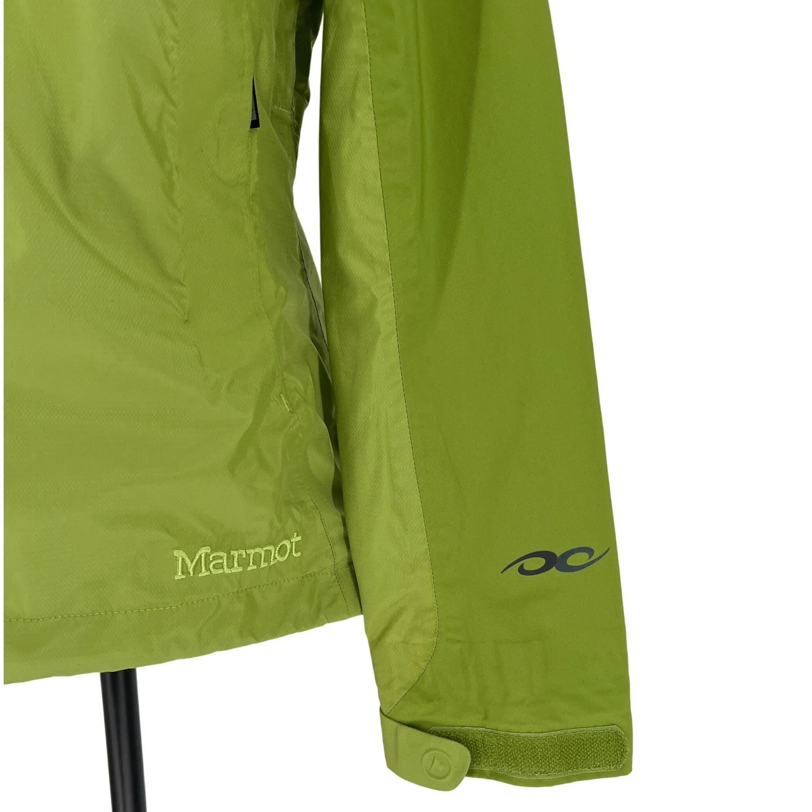 Marmot Women's Waterproof Rain Jacket XS Green Hooded Windbreaker EUC - Image 6