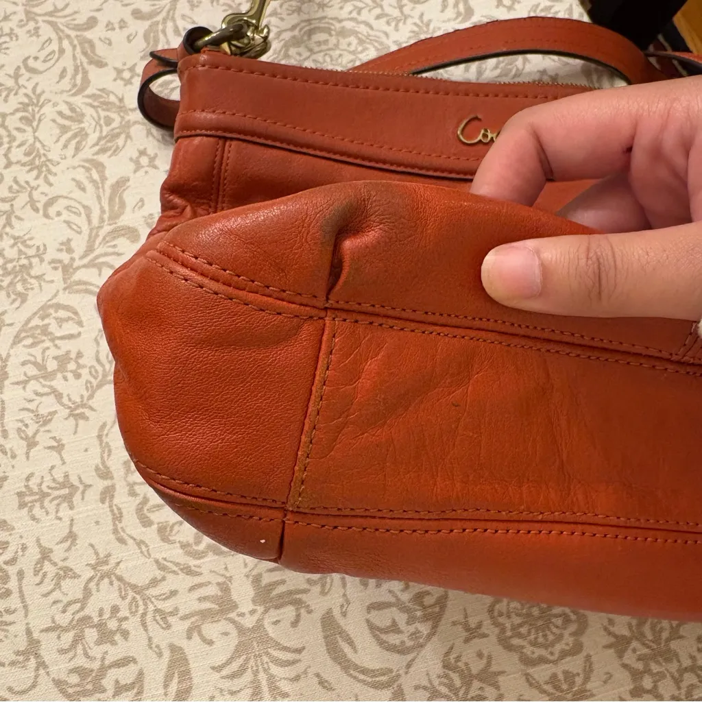 Coach Women's Rich Orange Leather Shoulder Bag - Image 2