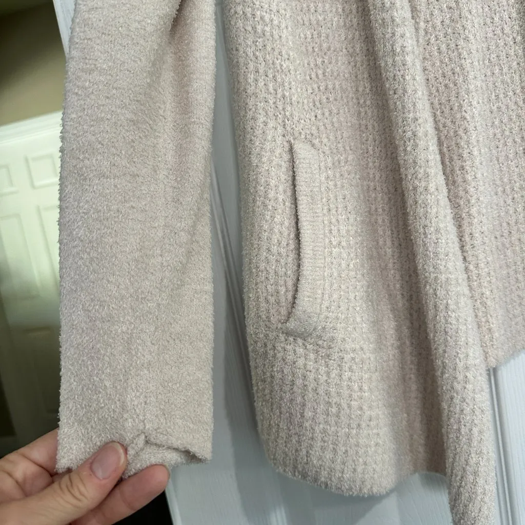 Barefoot Dreams CozyChic Lite Coastal Cardi Bisque Cream Size Large - Image 4