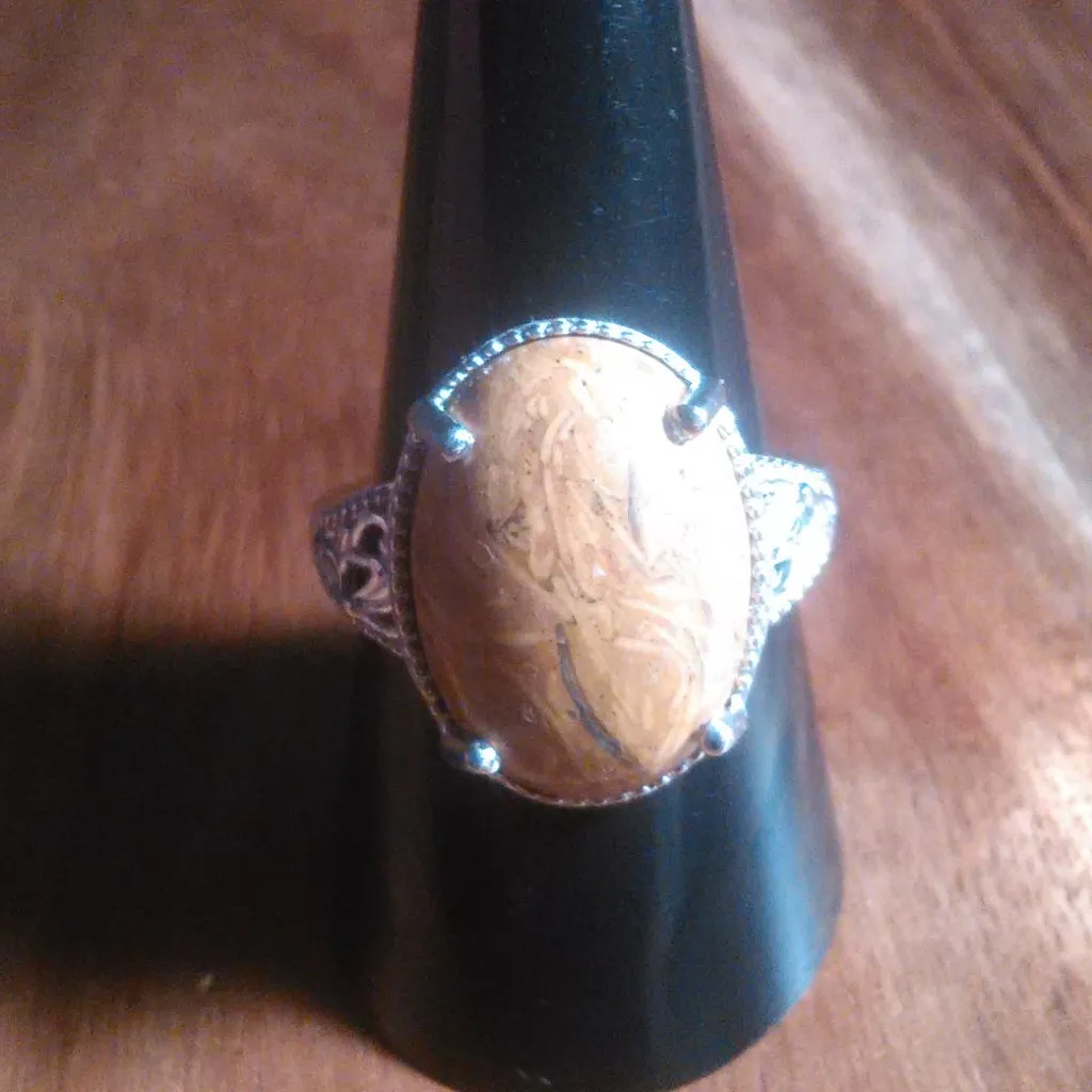 Script Stone Platinum Bond Brass Solitaire Ring (Size 9) - Image 14