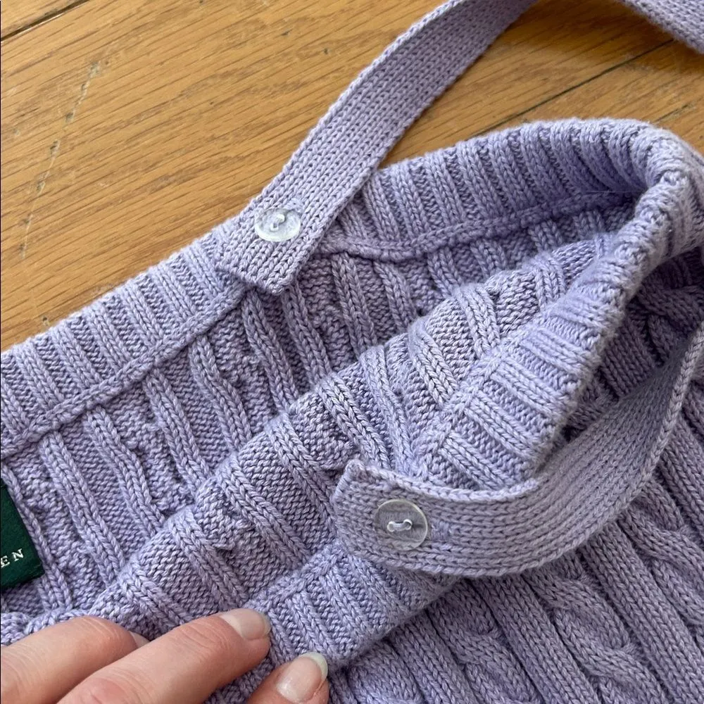 NEW Ralph Lauren Lavender Cableknit Sleeveless Sweater Skinny Straps Tube Top XL - Image 6