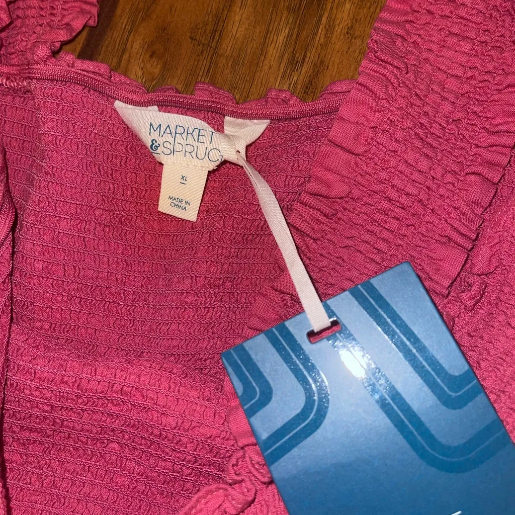 Market & Spruce Pink Ruffle Trim Tank Top NWT woman’s XL - Image 9