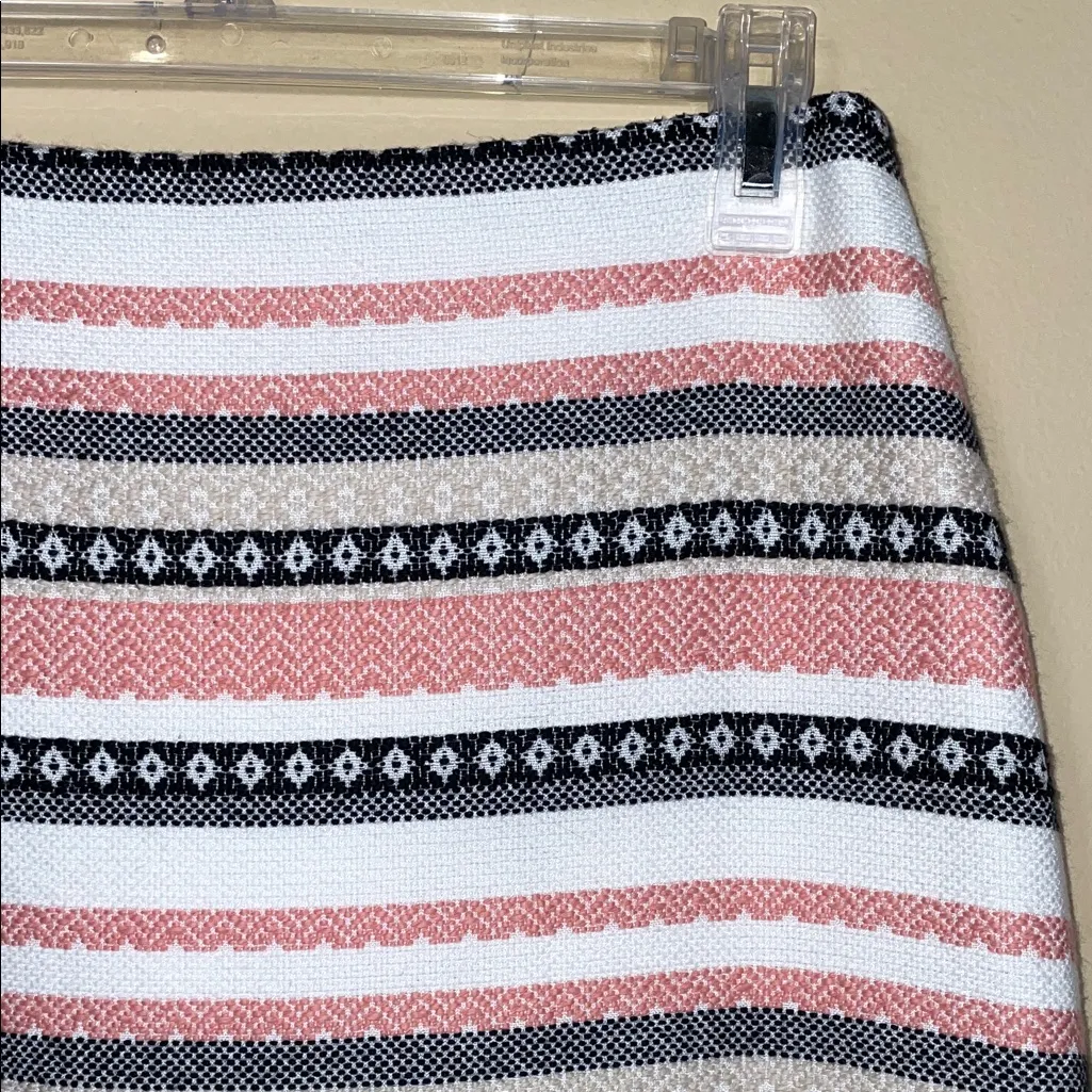 LOFT Women’s Knit Stripes Pattern Multicolor A-Line Skirt - Image 2