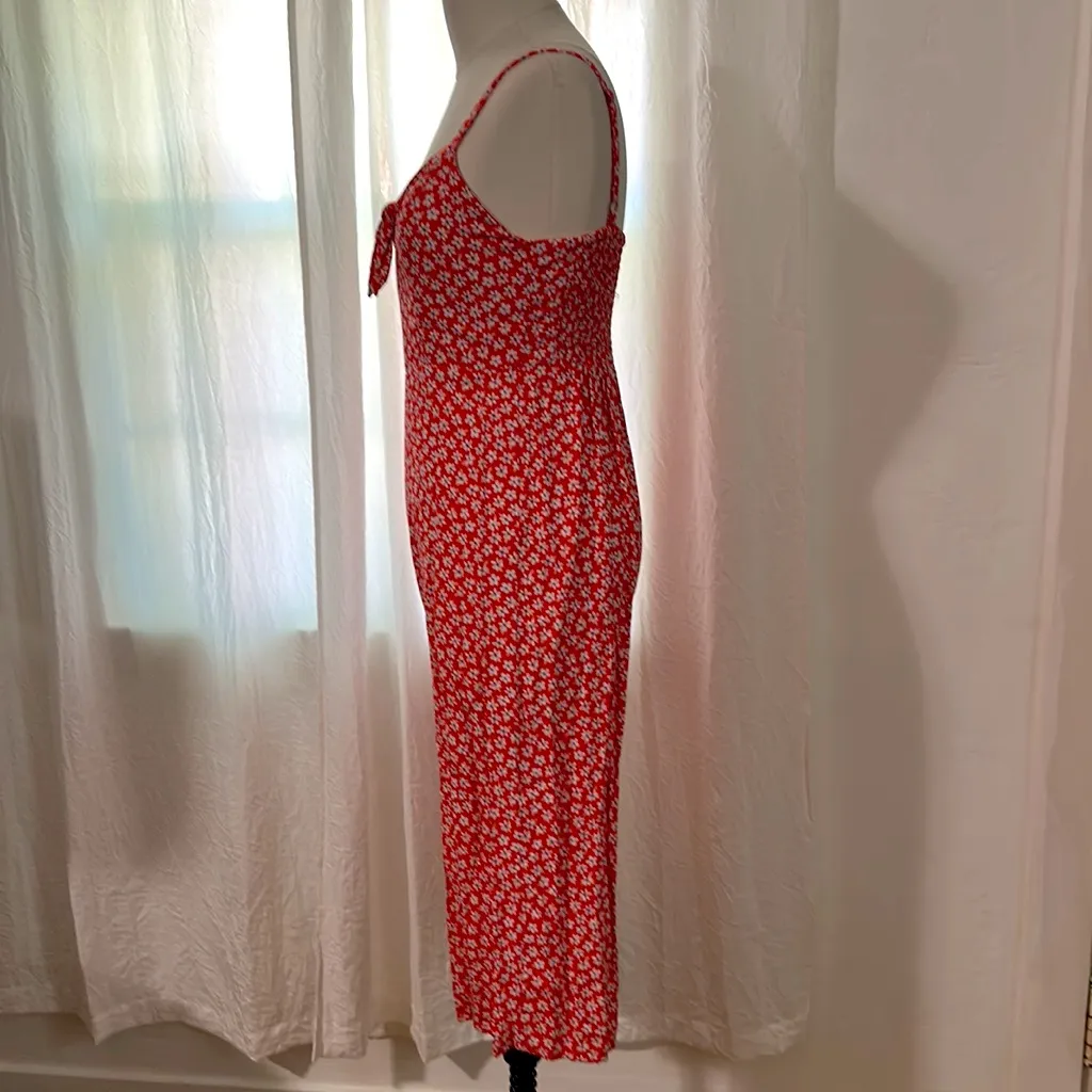 Floral tie front cropped jumpsuit - Image 4