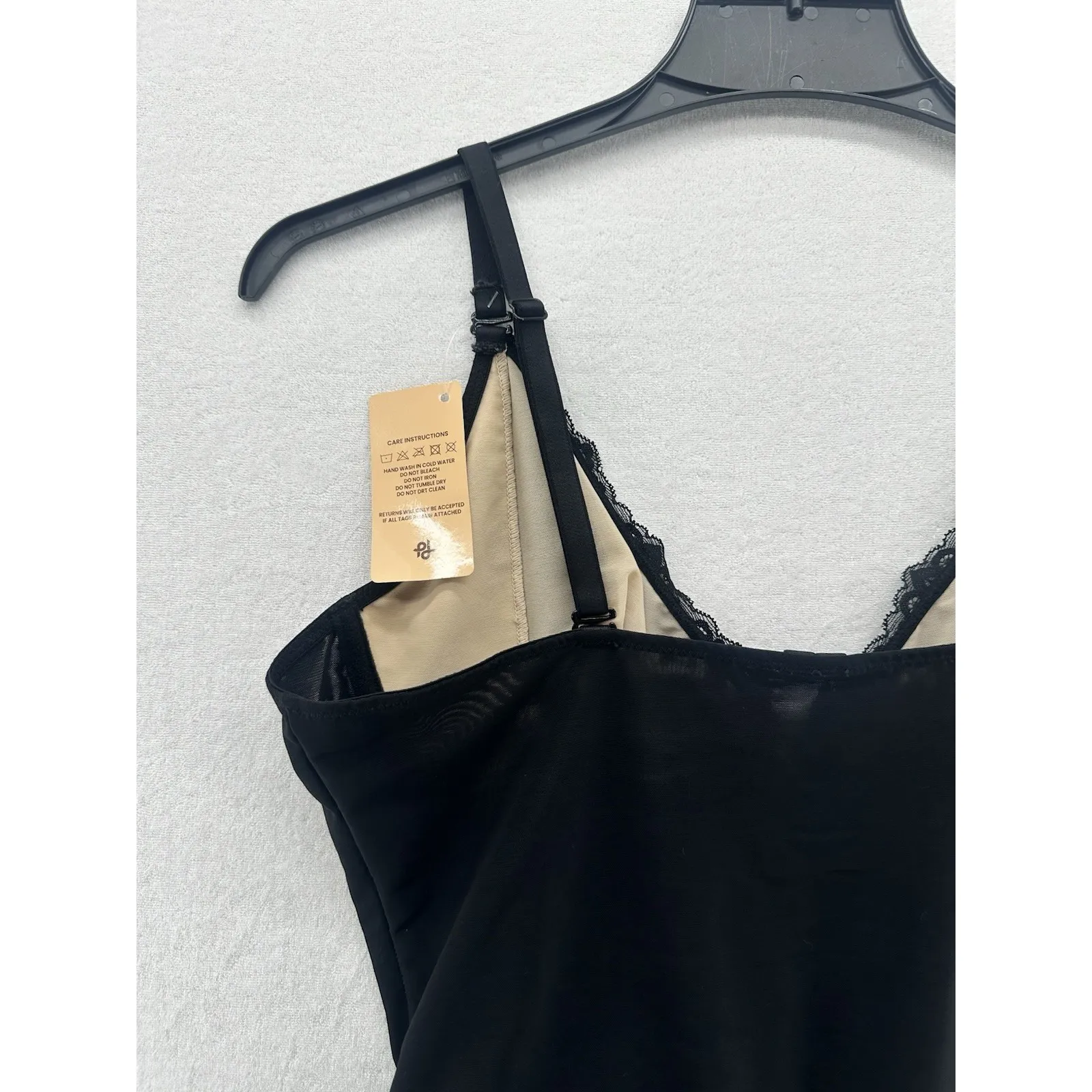 Popilush Lace Shapewear Bodysuit Tummy Control Corset Tops V Neck Thong Sz XL Black - Image 5