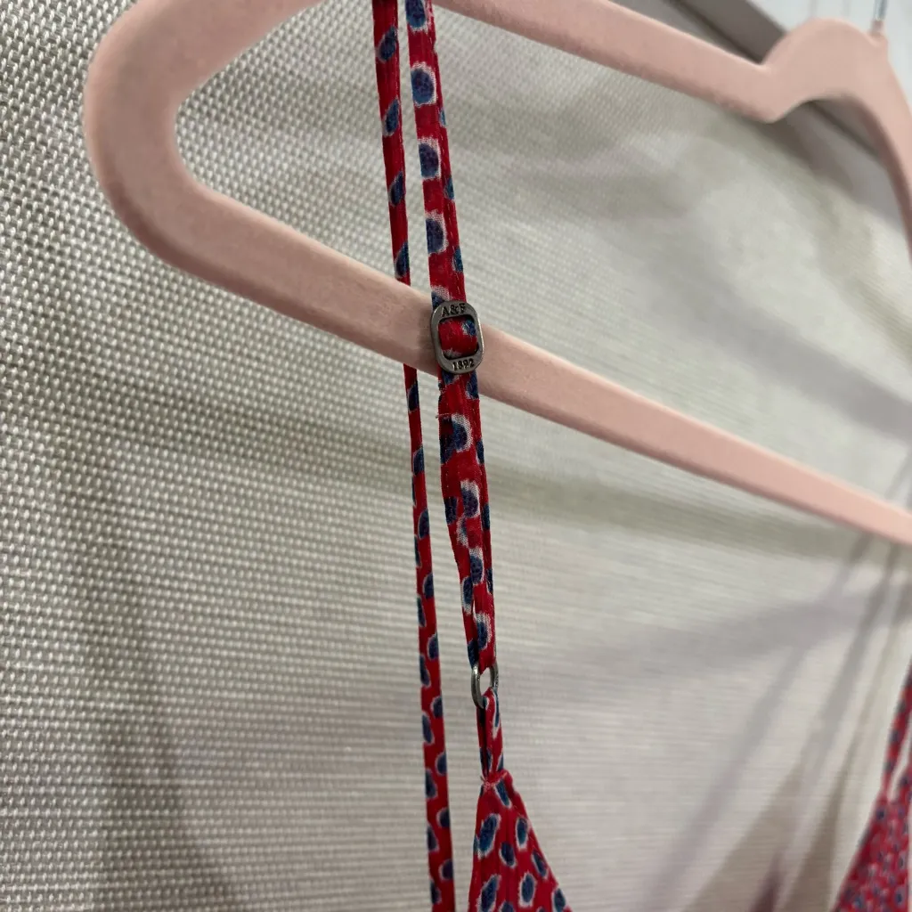 Abercrombie & Fitch Red and‎ Blue Asymmetrical Ruffled Camisole Size Small - Image 4