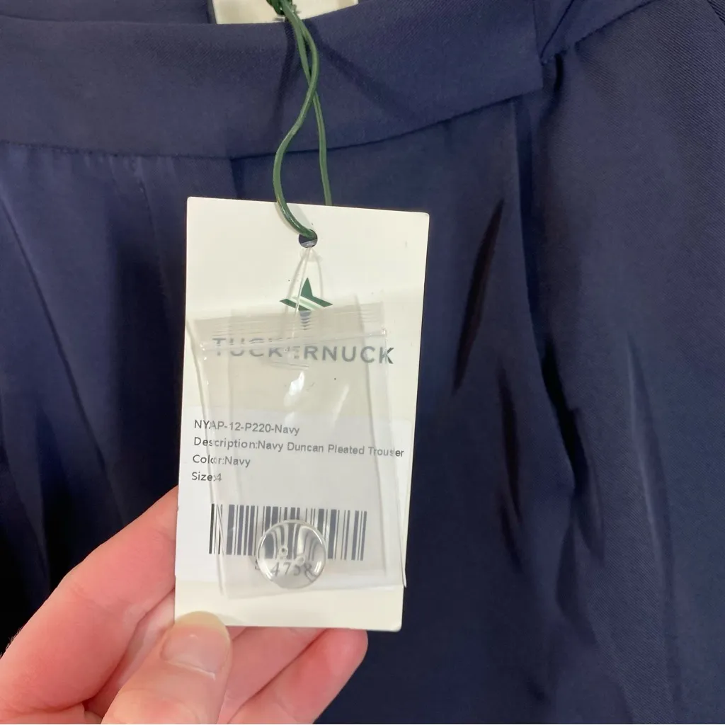 Tuckernuck navy Pleated Duncan Trouser size 4 NWT‎ workwear office career preppy - Image 5