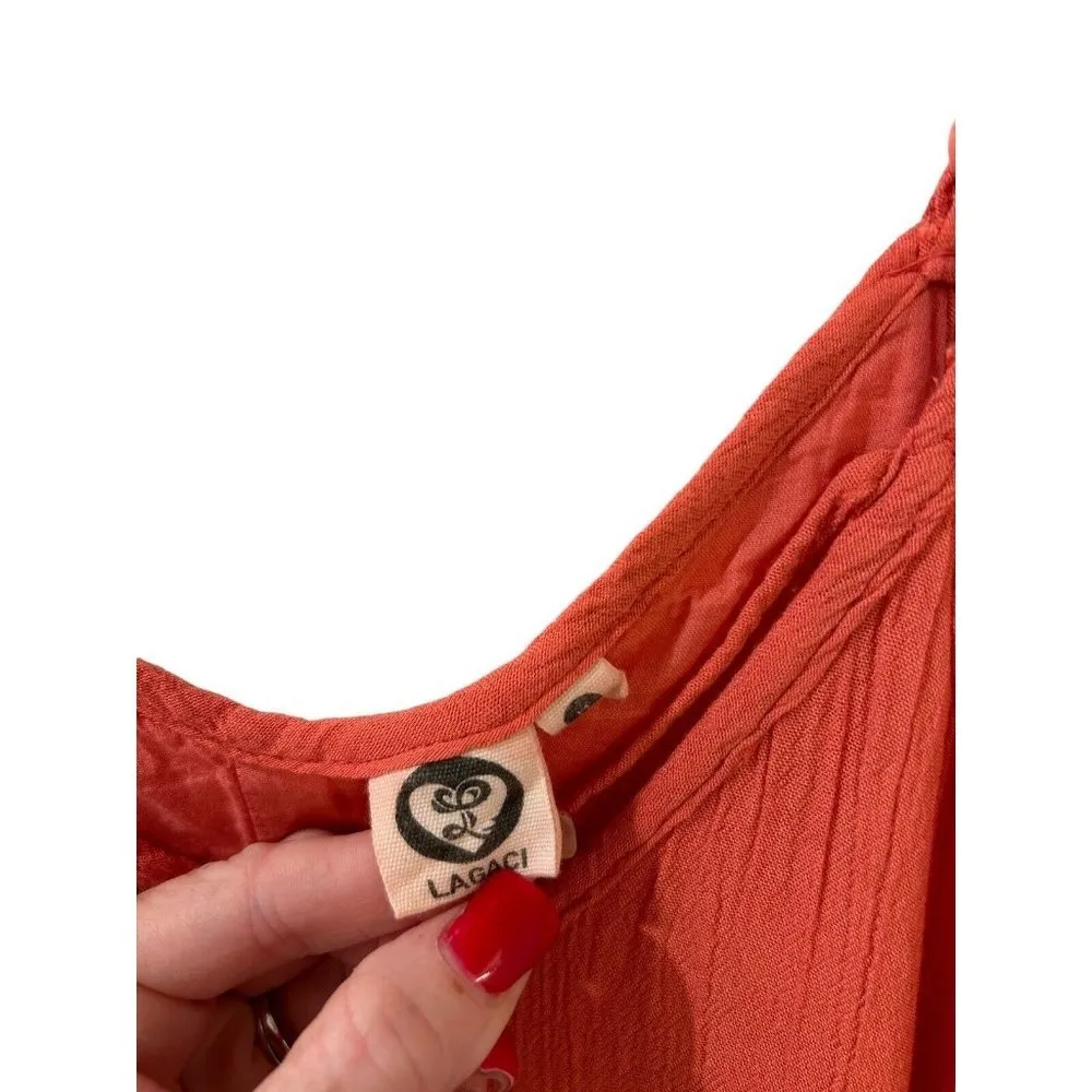 Lagaci Women's Size Medium Coral Swim Cover Up Summer Dress - Image 5