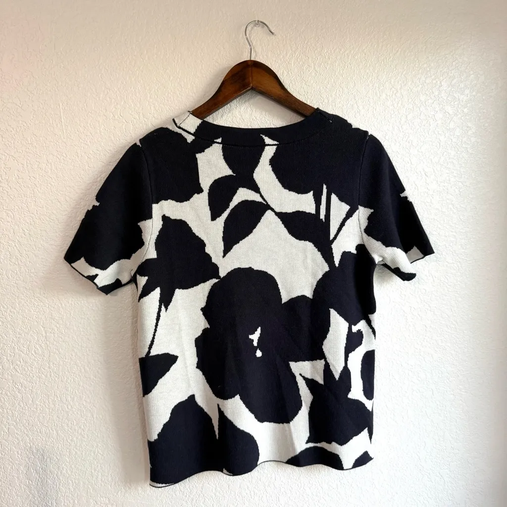 Ann Taylor Womens Sweater Blue Short Sleeve Knit Size Medium - Image 2