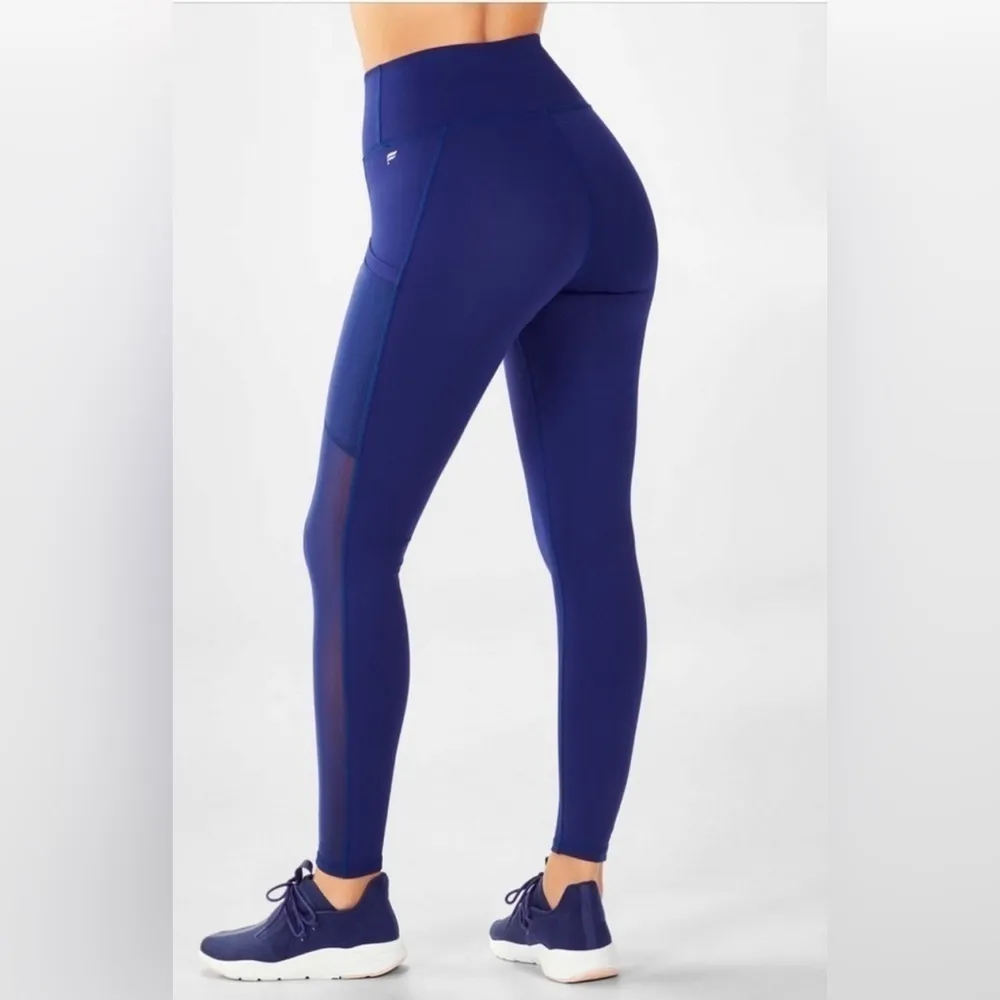 Fabletics Blue High waist on the go Powerhold mesh 5/8 legging sz Small - Image 2
