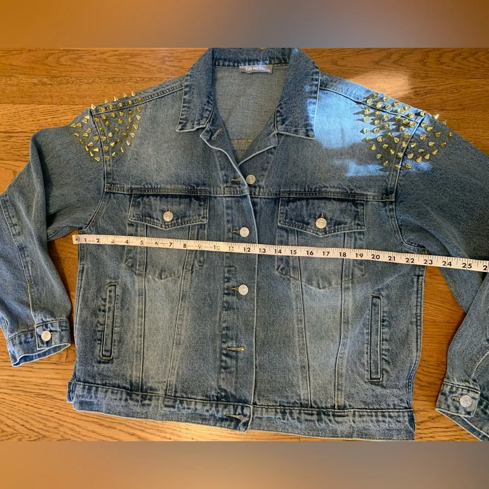 Boutique Jacket Blue B Studded denim jacket size M Size M - Image 9