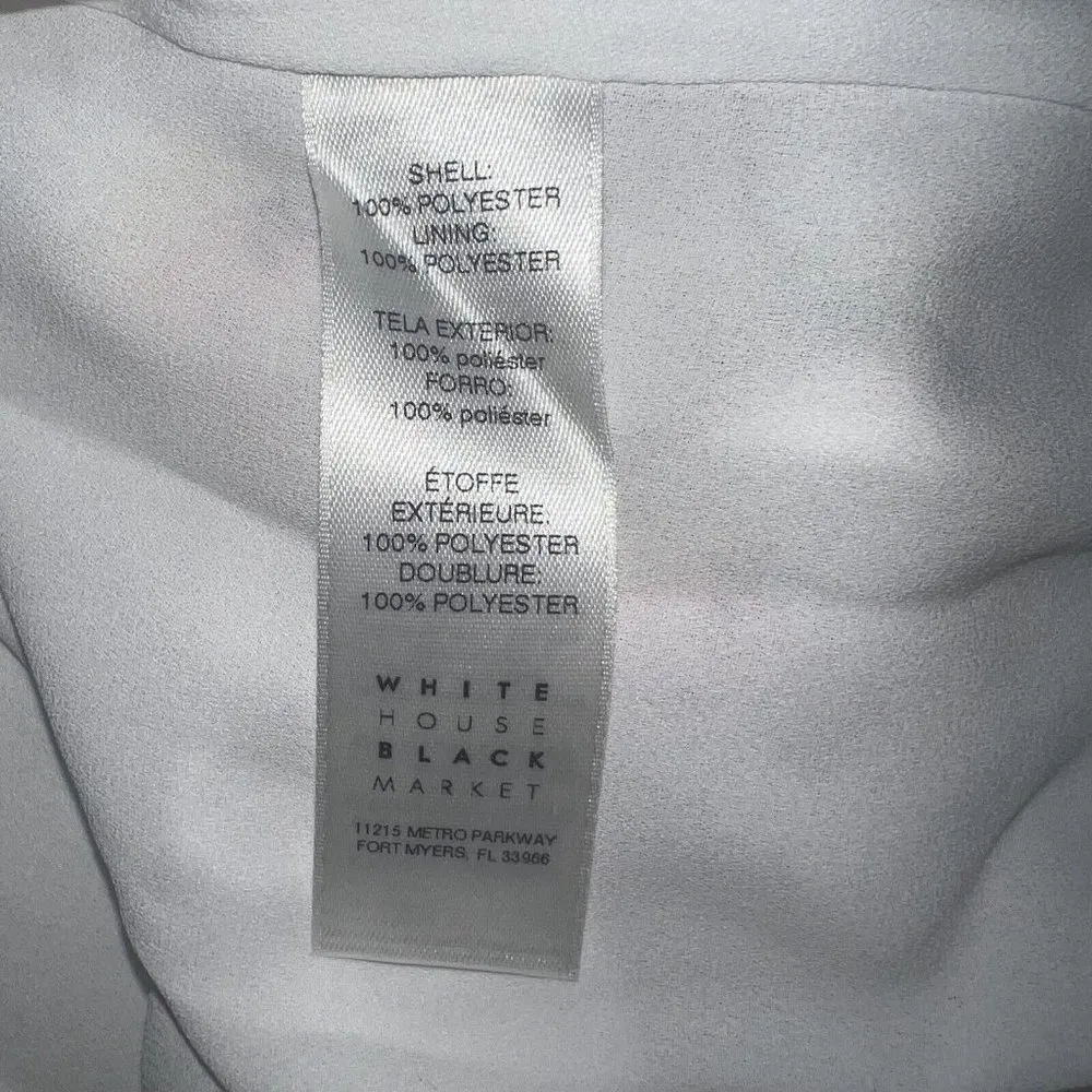 White House Black Market Womens Sheer Floral Blouse SZ 2 White Romantic Cottage - Image 6