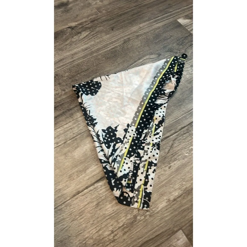 Echo 100% Silk Scarf Square With Peony Flowers Floral Pink Yellow BLACK NWT #46 - Image 4