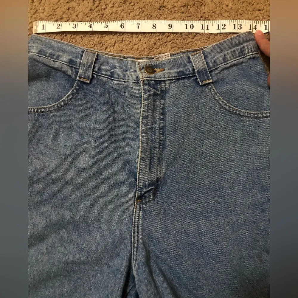 Vintage Christopher & Banks High Rise Light Wash Denim Mom Short Size 10 PC - Image 8
