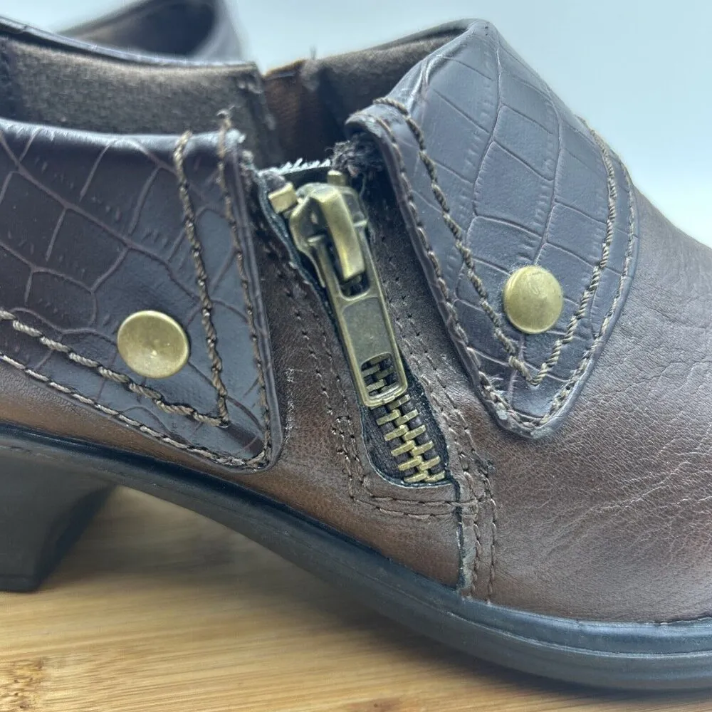 Easy Street Shoes Womens‎ 7.5M Darcy Loafers Heels Comfort Brown Leather - Image 10