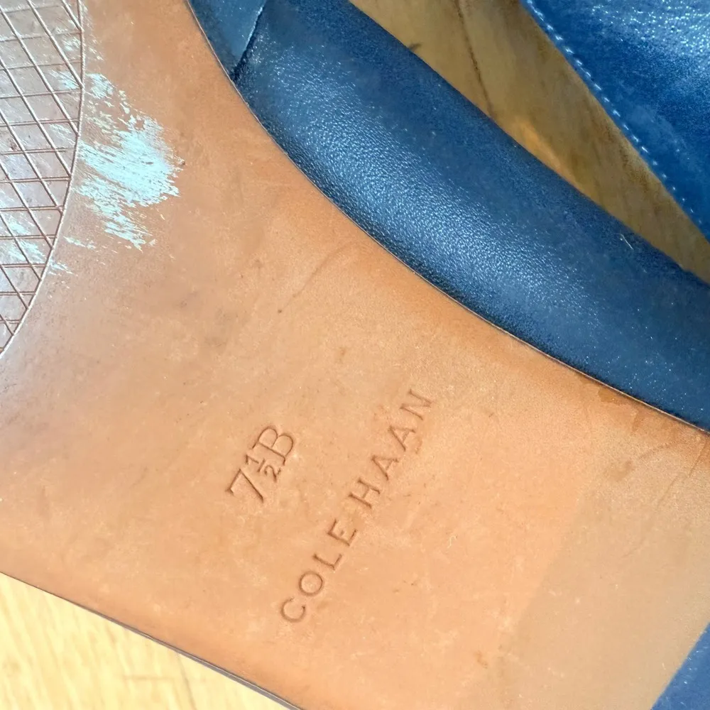 Cole Haan Leather Loafers Pointed Toe Dress Shoes Blue Size 7.5B - Image 3