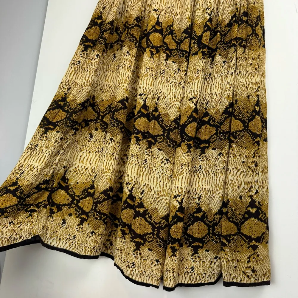 Y2K Mary Jayne Snake Animal Print Midi Maxi Skirt Plus Size Button Front Black - Image 13