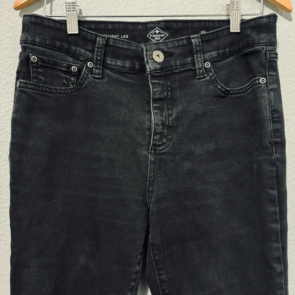 St John’s Bay Women Black Straight Leg Size 10L Classic Crafted Cotton Blend - Image 8