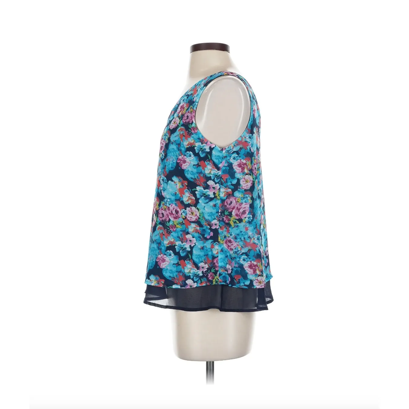 Romeo & Juliet Sleeveless V-Neck Flowy Floral Blouse Size S Bloomcore Summer - Image 2