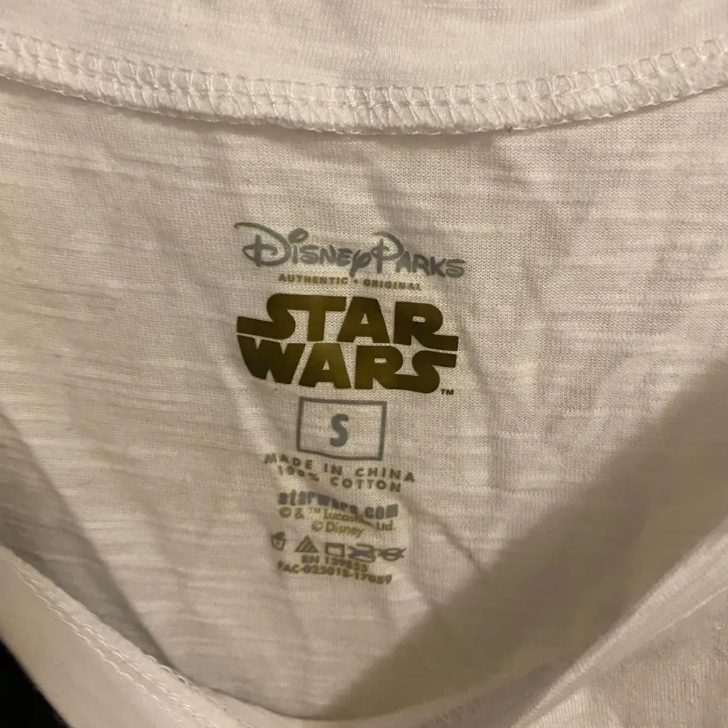 Disney Star Wars Darth Vader Womens White Tee T Shirt S 40” Oversized Stones - Image 4