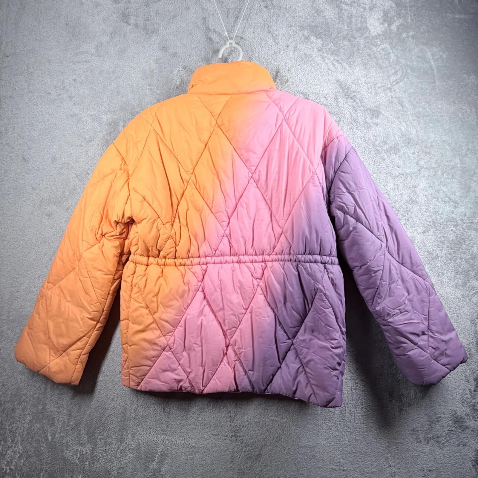 Electric & Rose Aiden Ombre Quilted Puffer Jacket XS Venice Beach Boho Colorful Orange - Image 3