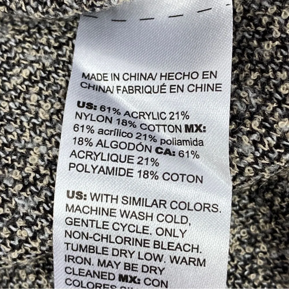 Chico’s Tiger‎ Face Stripe Tunic Sweater Gray Beige Large V Neck Pullover - Image 10