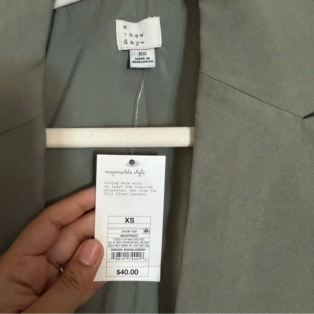 A New Day Women's Double Breasted Blazer Jacket Back Slit Mid Length - Image 4