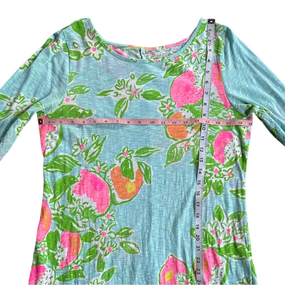 Lilly Pulitzer Marlowe Dress Pink Lemonade Pool Blue 3/4 Sleeve Size Large - Image 3