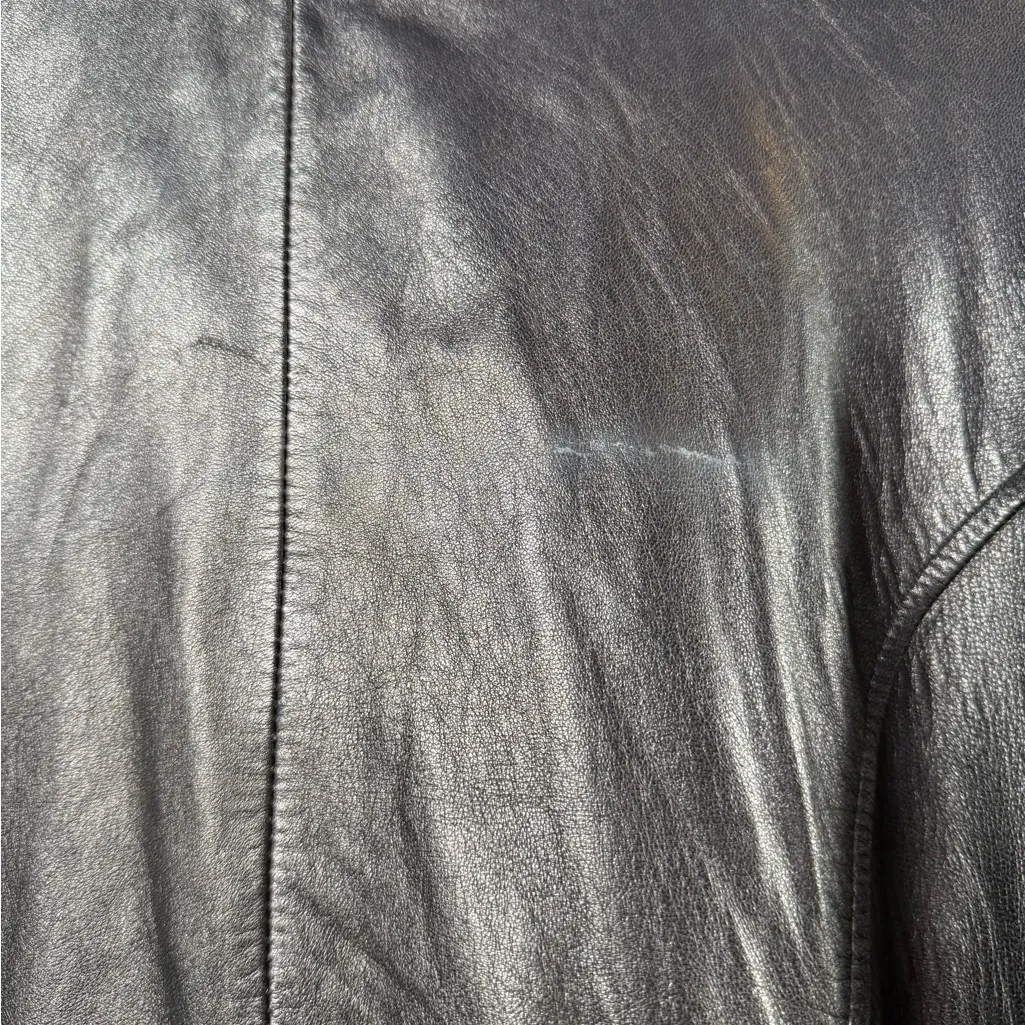 Vintage Valerie Stevens Lambskin Leather Belted Jacket in Black Size Medium - Image 8
