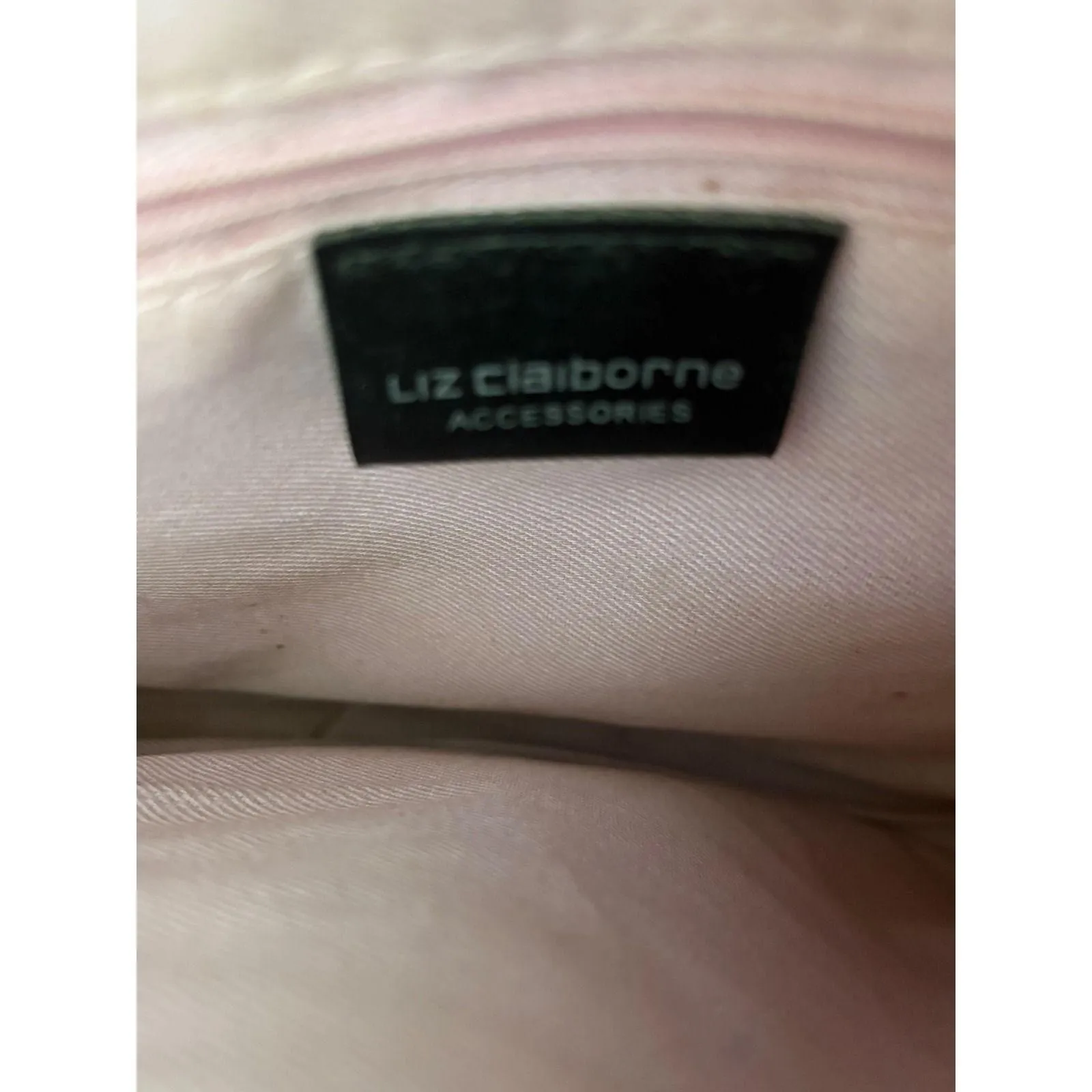 Liz Claiborne Black Croc Embossed Crossbody Shoulder Bag Purse Pink inner lining - Image 6