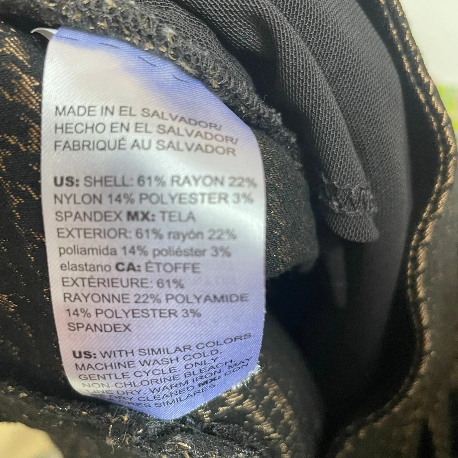 Chicos Black Houndstooth Pant Pull On Stretch Sz 1R or 8 Party Holiday Business - Image 4