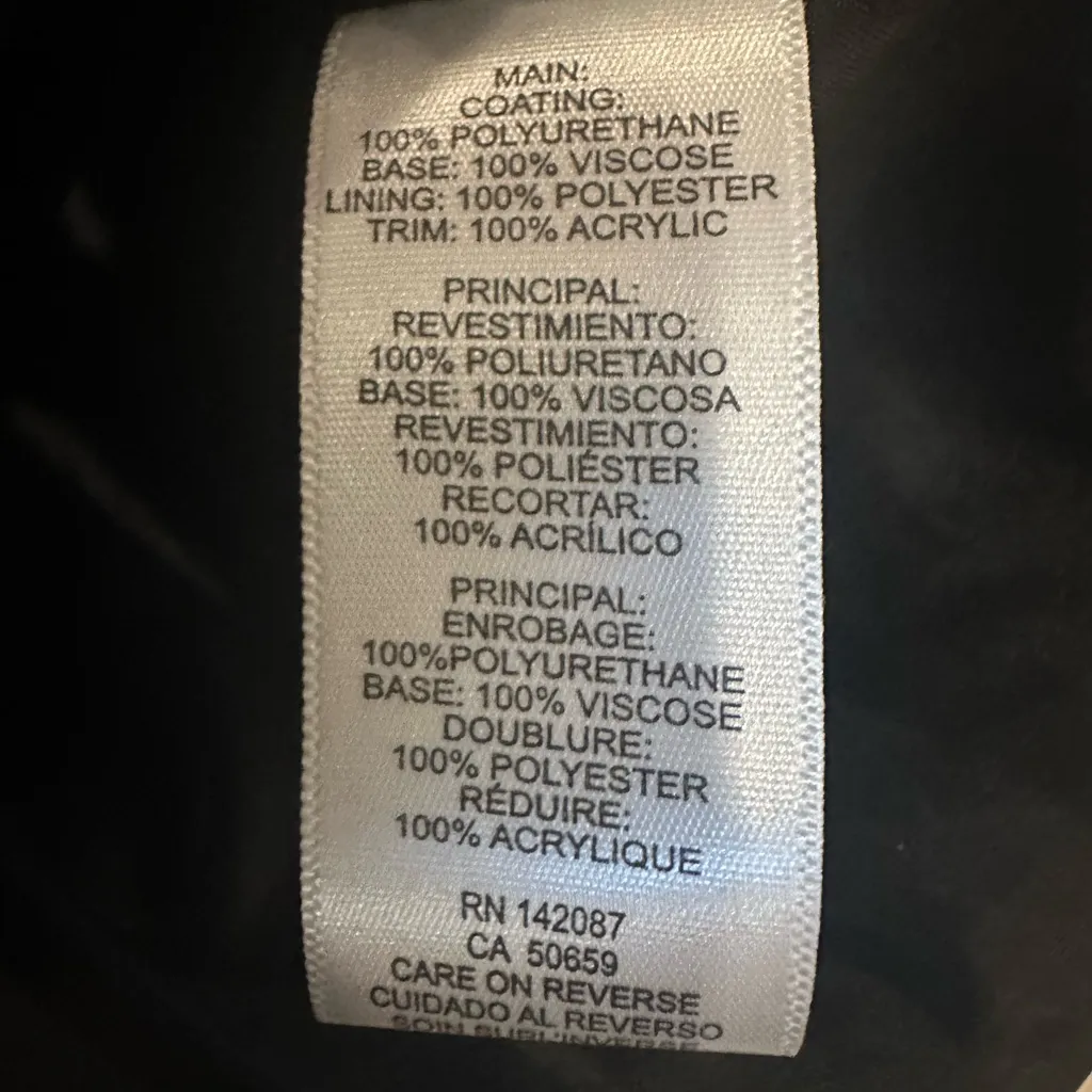 Simply Noelle Faux Leather Jacket Black Moto Sz XXL Sz XL Ribbed Sweater Collar - Image 8