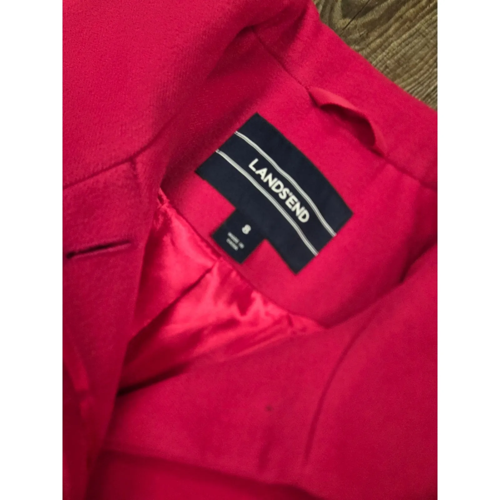 Lands End Raspberry Pink Boucle 4 Button Blazer Size 8 Small Medium Jacket - Image 3