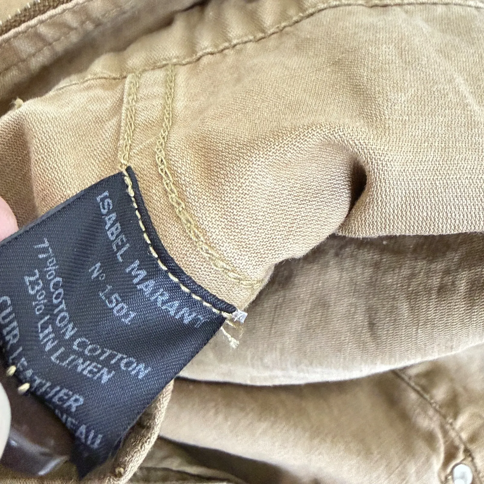 Isabel Marant Cropped Pants Womens Size 1 Khaki Ankle Zippers Button Equestrian - Image 13